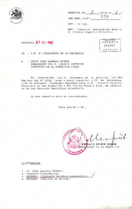 [Carta dirigida a Pdte. H. Consejo Superior Directivo de Fundación Chile]