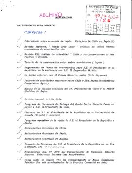 [Memorandum: antecedentes gira Oriente]