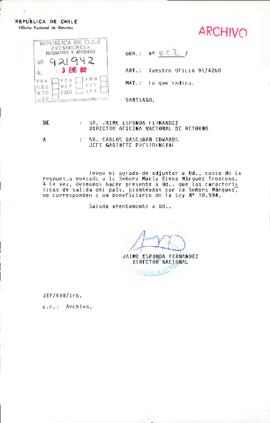 [Copia carta de respuesta de Oficina Nacional de Retorno dirigida a la Sra. María Elena Márquezl]