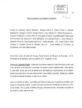 Acta de Consejo de Gabinete 09-05-91