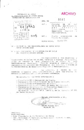 [Oficio Ord. N°  341 de Alcalde de Cerro Navia (s), remite proposición de planta municipal]