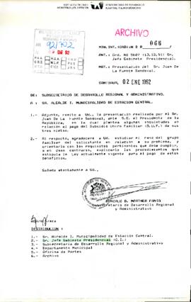 [Oficio N°066 del Ministerio del Interior sobre presentación de Sr. Juan de la Fuente]