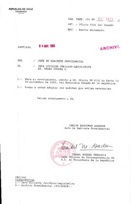 [Oficio Gab. Pres. N° 5674 de Jefe de Gabinete Presidencial, remite documento]