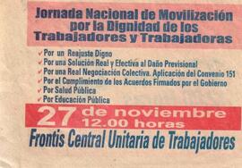 Jornada Nacional de Movilización por la dignidad de los trabajadores y trabajadoras