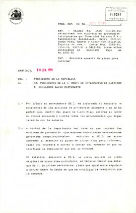 [Carta dirigida a Presidente de I corte de Apelaciones de Santiago]