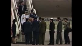 Imágenes del Presidente Aylwin en el aeropuerto después de gira oficial: video