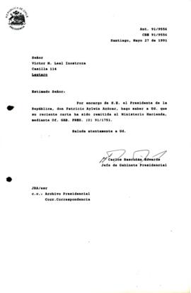 Carta remitida al Ministerio Hacienda