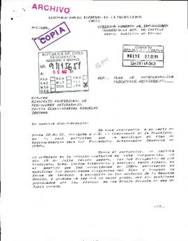Carta solicita se modifique Plan para los Pescadores Artesanales Deudores de CORFO
