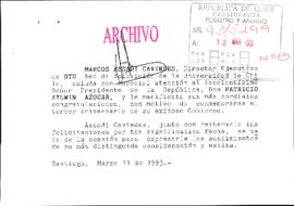 [Saluda por aniversario del Gobierno]