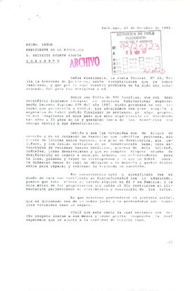 [Carta de Junta de Vecinos La Arboleda de Quilicura]