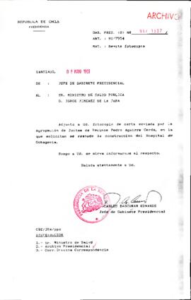 [Se remite fotocopia de correspondencia a Ministro de Salud]