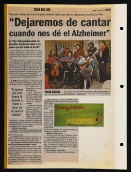 Dejaremos de cantar cuando nos dé alzheimer