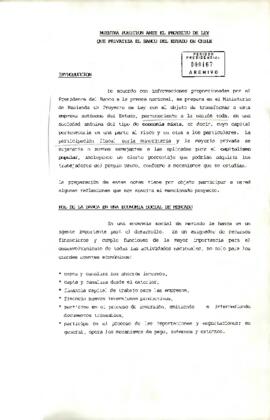 Nuestra posición ante el Proyecto de Ley que privatiza el Banco del Estado de Chile