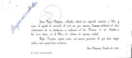 [Invitación al 129° Aniversario de la Comuna de San Clemente]