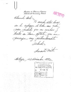 [Mensaje del Subirector de Ceremonial y Protocolo del Ministerio de Relaciones Exteriores]