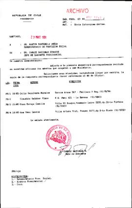 [Se remite fotocopia correspondencia a Subsecretario de Previsión Social]