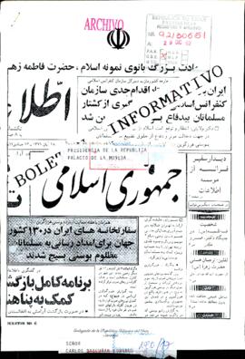 ["Boletín informativo Nº6" de Embajada de República Islámica de Irán]