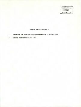 Reunión de evaluación programática - enero 1992