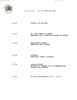 Programa jueves 30 de julio de 1992