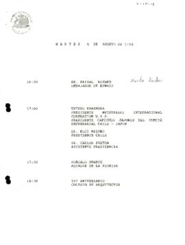 Programa martes 4 de agosto de 1992