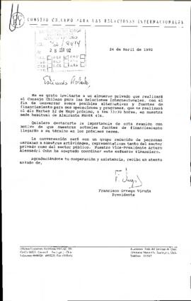 [Invitación a almuerzo para las Relaciones Internacionales]