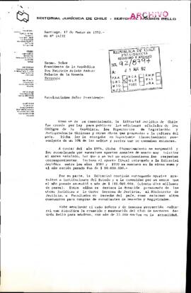 [Carta del Gerente General de la Editorial Jurídica de Chile dirigida al Presidente Patricio Aylwin]