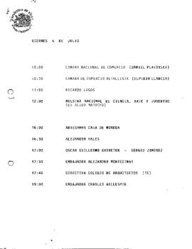 [Agenda] Viernes 6 de julio