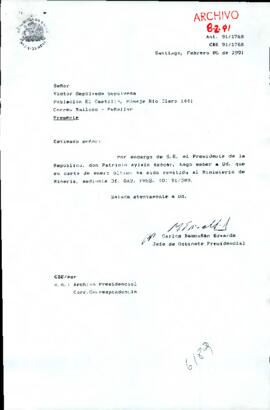 [Carta de respuesta del Jefe de Gabinete Presidencial sobre correspondencia remitida al Ministerio de Minería]