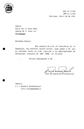 carta ha sido remitida a la Municipalidad de Talcahuano