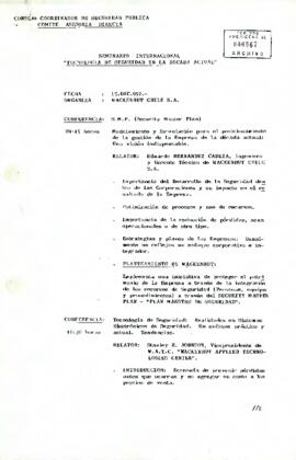[Carta del Consejo Coordinador de Seguridad Publica con informes preparados por las delegaciones de la Policía de Investigaciones de Chile y Carabineros de Chile].