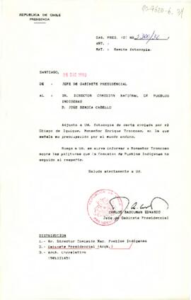[Carta del Jefe de Gabinete Presidencial al Director de la Comisión Nacional de Pueblos Indígenas]