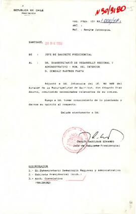 [Carta dirigida a Subsecretario de Ministerio del Interior]