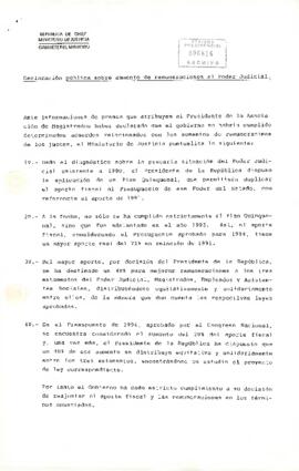 Declaración pública sobre aumento de remuneraciones al Poder Judicial