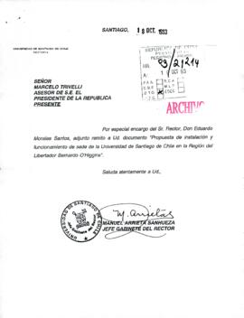 [Remite documento propuesta "instalación de sede USACH en VI Región"]