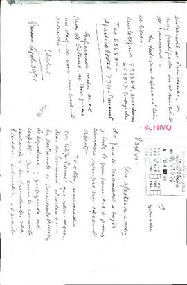 Carta postal, informa que envía entrevista del presidente de Argentina