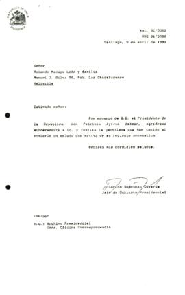 [Agradecimientos por saludos de onomástico ]