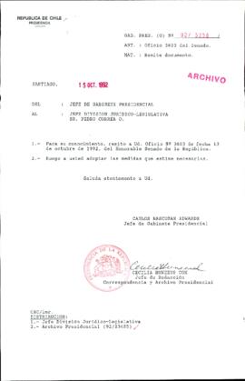 [Oficio Ord. N° 5256 de Jefe de Gabinete Presidencial, remite documento]