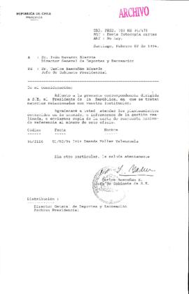 [Oficio Ord. N° 475 de Jefe de Gabinete Presidencial, remite copia de carta que se indica]