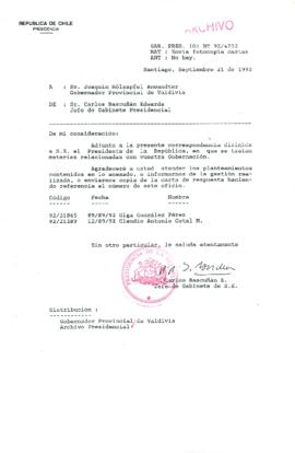 [Oficio Ord. N° 4732 de Jefe de Gabinete Presidencial, remite copia de carta]