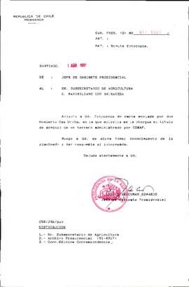 carta enviada por don Humberto Cea Uribe