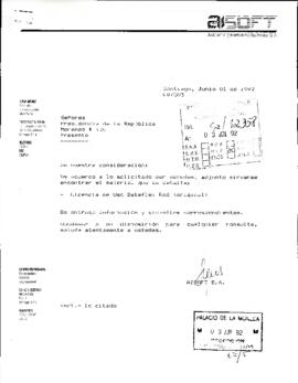 [Mensaje de Empresa AISOFT dirigido al Presidente Patricio Aylwin]