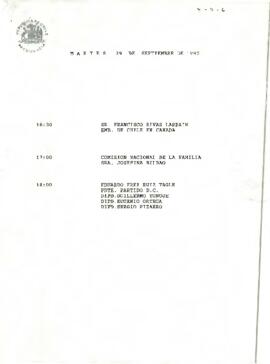 Martes 29 de septiembre de 1992 [agenda presidencial]