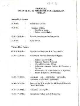 Programa visita de S.E. el Presidente de la República Chillán