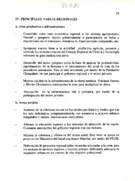 Principales Tareas Regionales [Región de Los Lagos]