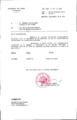 [Se remite carta de la Sra. Margarita Ramos al Alcalde de Las Condes]