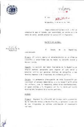 Proyecto de acuerdo sobre Comisión Verdad y Reconciliación