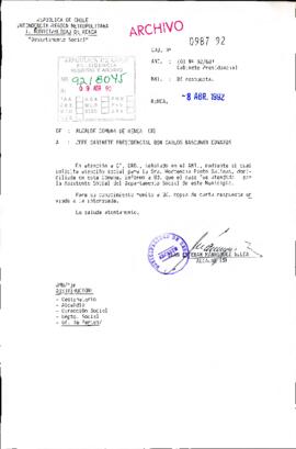 [Informa sobre respuesta efectuada a solicitud habitacional]