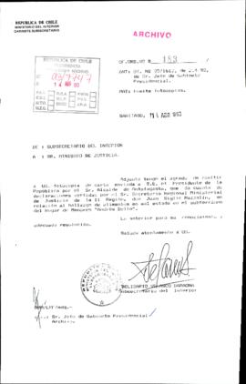 [Adjunta fotocopia de carta del Alcalde de Antofagasta]