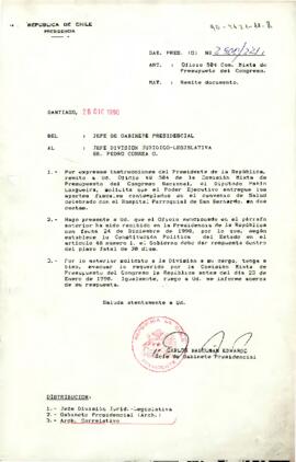 [Carta del Jefe de Gabinete Presidencial a Pedro Correa]