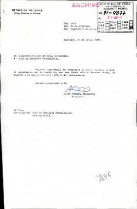 [Se adjunta sugerencia de respuesta a carta enviada por don Renán Adolfo]